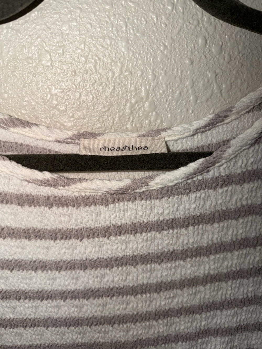 Cream and Taupe Striped Short Sleeve Tiered Maxi Dress - Picture 4 of 5